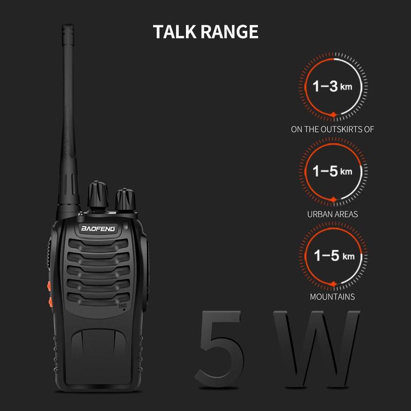 BAOFENG BF-888s Two Way Radio, 1 Count 400-470MHz UHF Walkie Talkie, Handheld Walkie Talkie, USB Rechargeable Walkie Talkie for Outdoor Camping Hiking