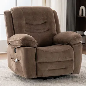 Large Power Swivel Rocker Recliner with Massage and Heat, Overstuffed Adjustable Living Room chairs, Comfort Fabric Durable Reclining Sofa Chair recliner  chair massage  recliner