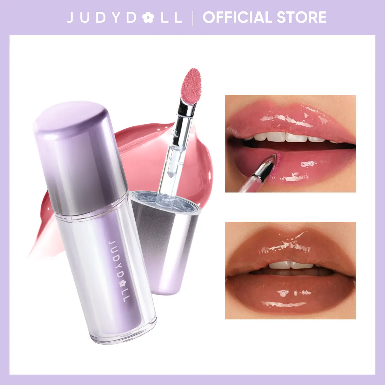 JUDYDOLL Dual Flash Watery Lip Gloss, Blur, Mirror Lip Glaze, Glossy Lip Stain, Transfer-Proof, Metal Applicator, Waterproof, Long-Lasting, Moisturizing, Liquid Lipsticks, Plumping, Not Easy To Fade, Cosmetics, Refresh Look, Summerwins,back to school