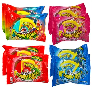 Push Pop Gummy Roll 4 Count Variety Pack - Individual Gummy Easter Candy with Assorted Fruity Flavors Snack Corn Milk Sweet