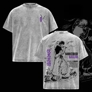 Toji Fushiguro Vintage Washed Oversized T-Shirt – Jujutsu Kaisen Shibuya Incident Anime Graphic Tee, Sorcerer Killer Manga Art Shirt, Casual Streetwear Apparel, Unisex Top, Gift for JJK Fans Jujutsu Kaisen anime merchandise
