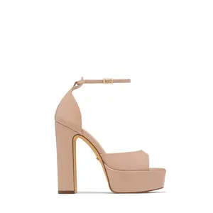 Aliyah Platform Block Heels - Nude