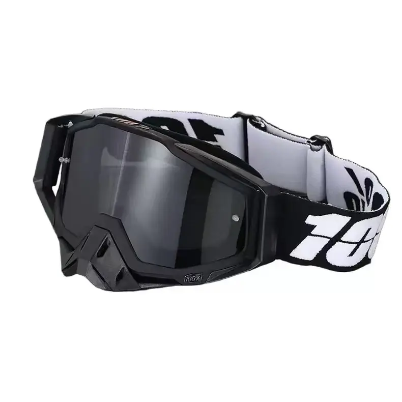 Unisex Half-Frame Offroad Dirt Bike Goggles - Personality Motocross Sports Eyewear, Impact-Resistant TPU Frame, Black & Gray C33 Anti-Fog Anti-Wind & Sand, Interchangeable Lens Glasses, Nose Plug Included