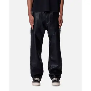 MNML Ultra Baggy Vegan Leather Pants Black