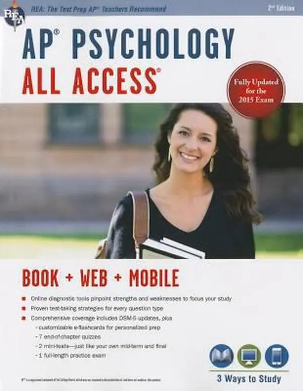 Used AP Psychology All Access Book - Fenton, Nancy (Paperback, English) - Includes Flashcards, Study Materials, Practice Tests, Quizzes, Test Prep Tools (Online + Mobile Access), Nancy Fenton