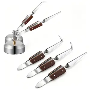 Soldering Tweezers Set with Base - Heat Resistant Third Hand Tools for Jewelry Makers, Silversmiths & Hobbyists