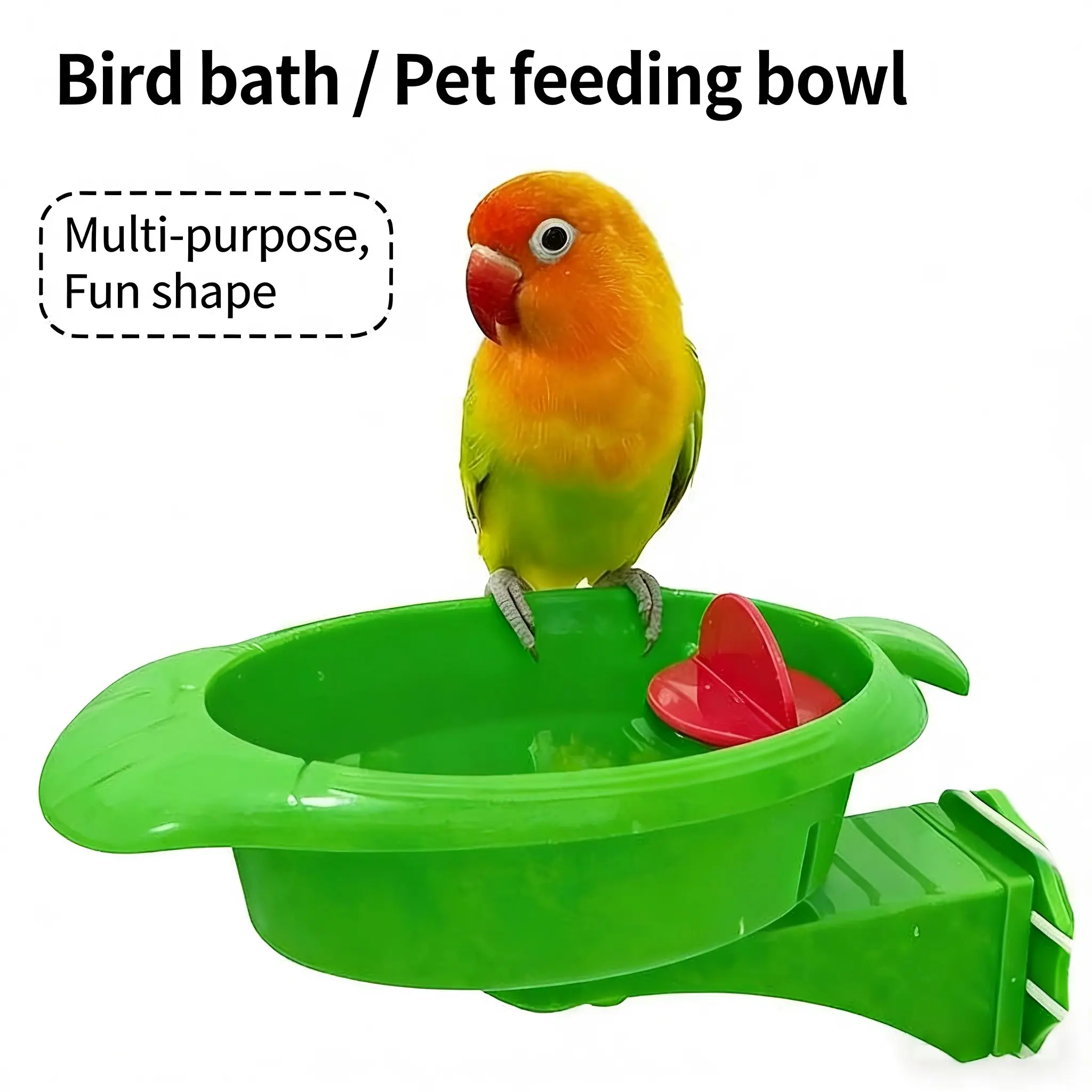 Multifunctional Parrot Bath & Feeding Bowl, Hanging Bird Food Box for Cage, Bird Supplies