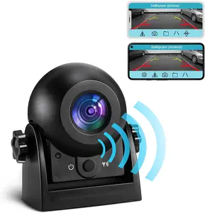 Rechargeable Wireless Backup Camera, mini WiFi Magnetic Backup Camera,Rechargeble,IP68 Waterproof,Night Visiong,iPhone APP Bluetooth Rear View Camera for Truck Horse Trailer Hitch Gooseneck Travel Boat Camper RV