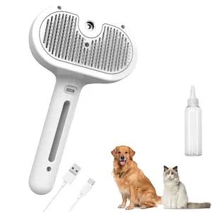 Pet Steam Brush, 3-in-1 Spray Hair Removal Comb for  and , Steam for Shedding and , Spritz Defur Comb, Water Brush for Long & Short Haired Pets