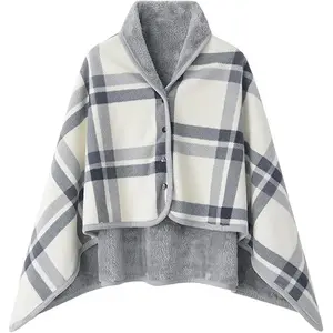 Fleece Wearable Blanket,Office Blankets Desk Chair Wrap Shawl Poncho Throw,Comfy Warm Lap Bed Sofa Travel Cape Cover