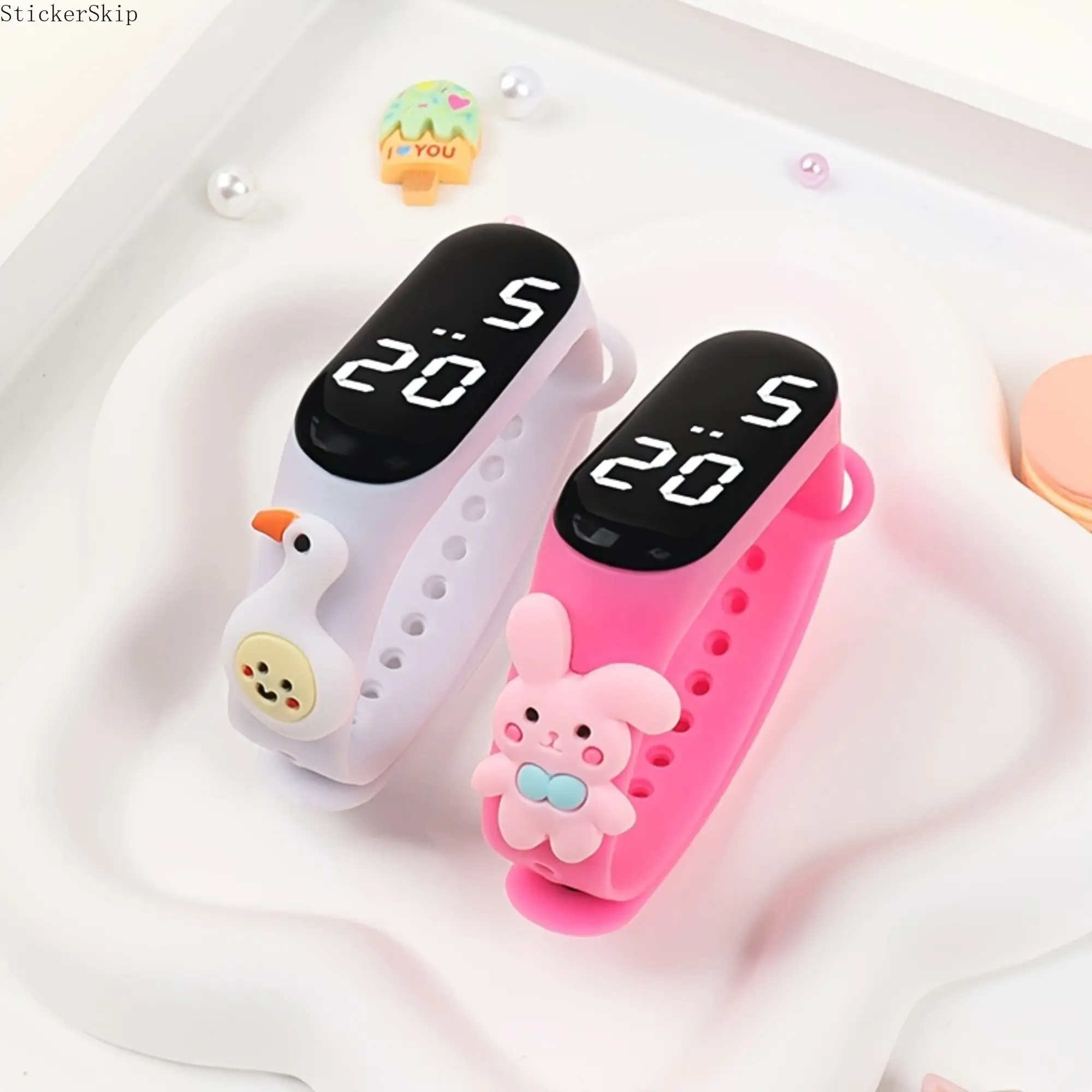 2026 New 2Pcs Cute Animal Combo LED Wristband, Unisex Kids Electronic Wrist Watch Smart Band for Boys & Girls, Lightweight Fashion Timepiece, Hot Selling Accessory Perfect for Back to School, Daily Wear and Holiday Gifts