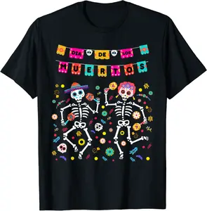 Dia De Los Muertos 2023 Mexican Skeleton Dancing T-Shirt - Jacobjbt Shop 97B0CM3QB7B8