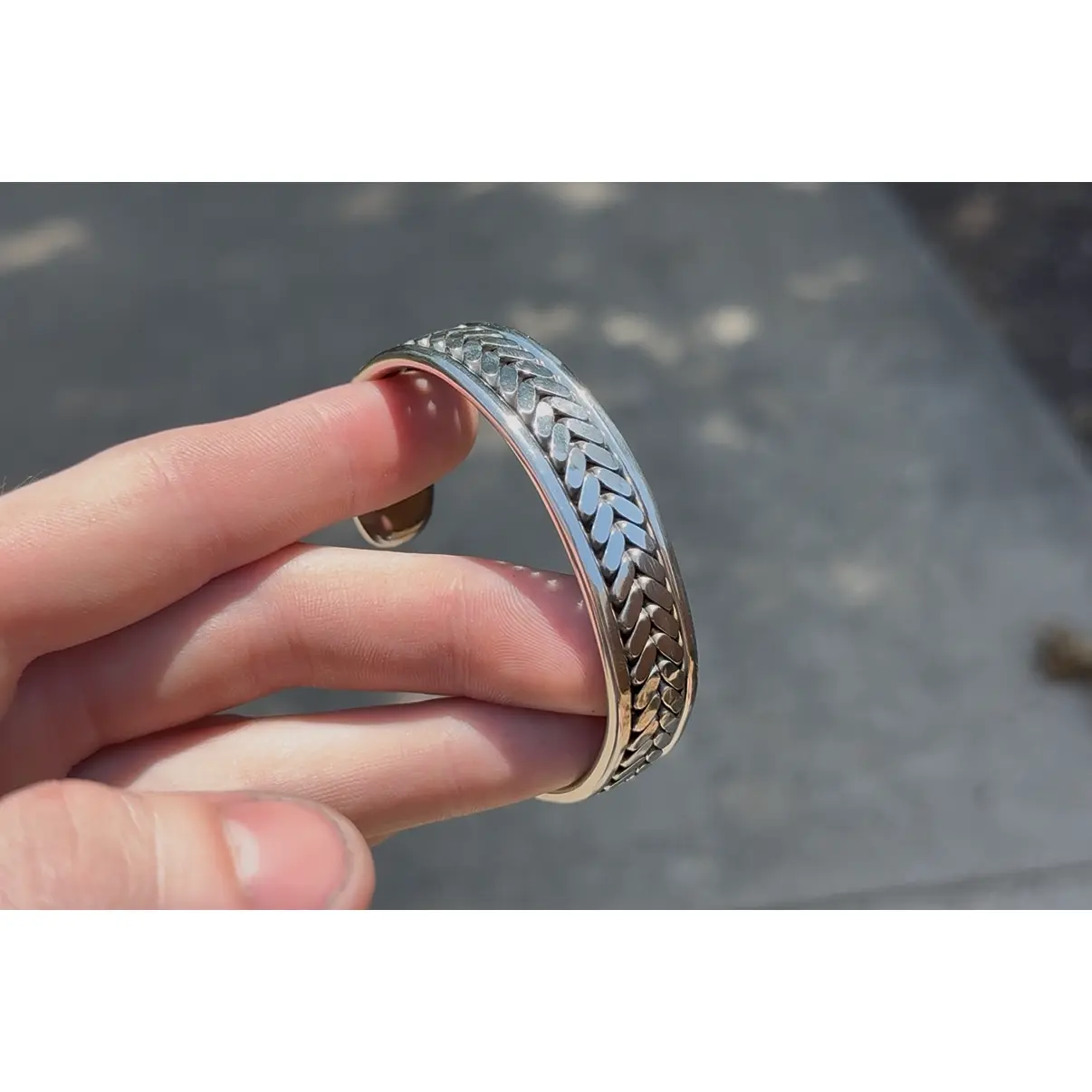 Stainless Double Twist Cuff