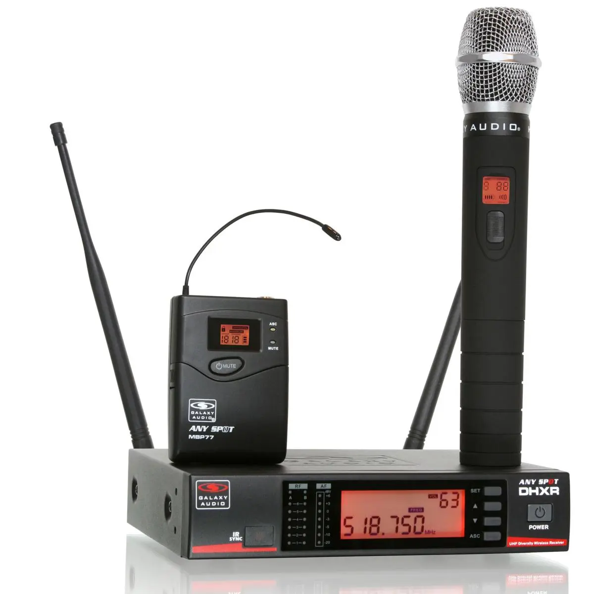 Galaxy Audio DHX Wireless Handheld Microphone System, Includes DHXR Receiver and HH65SC Condenser Transmitter