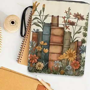Durable Canvas Book Cover, Floral and Vintage Design, Perfect for Paperback Books, Gardening Books, Literary Theme Books, Ideal for Book Lovers