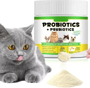 Cat Probiotic Powder with Prebiotics - 5 Billion CFU & 12 Strains to Treat Diarrhea, Vomiting, Digestive Support & Immunity Health