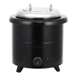 13.7QT Electric Soup Warmer Kettle - Commercial Detachable Stainless Steel Insert Soup Pot with Adjustable Temperature, Black for Restaurant/Buffet/Catering/Banquet/Cafeteria/Party