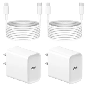 iPhone 16 15 Charger Fast Charging - 2 Pack 20W USB C Wall Charger Block with 6Ft Type C Cable Compatible with iPhone 16/16 Pro/16 Pro Max/16e, iPhone 15, iPad Pro, Air 5/4, 10th