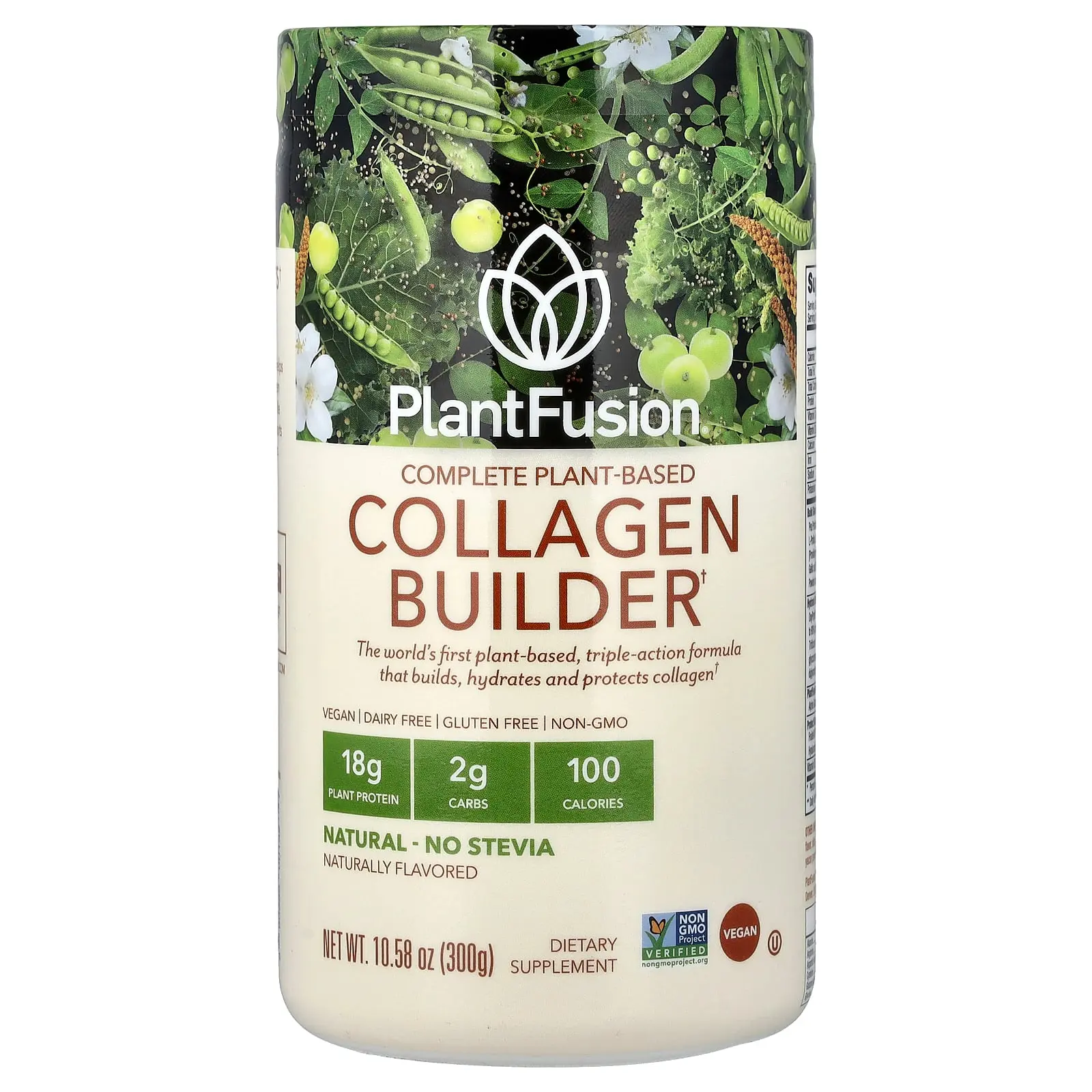 PlantFusion Complete Plant-Based Collagen Builder, Natural, 10.58 oz (300 g)