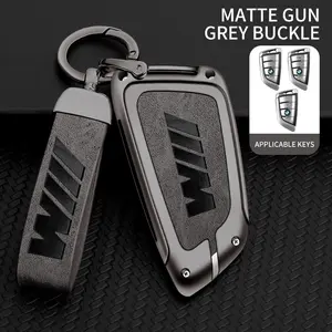 Zinc Alloy Leather Car Smart Remote Key Case Cover Shell, Car Key Protector, Car Key Accessory, Fits Bmw M X1 X3 X5 X6 X7 1 3 5 6 7 Series, Keychain Accessories