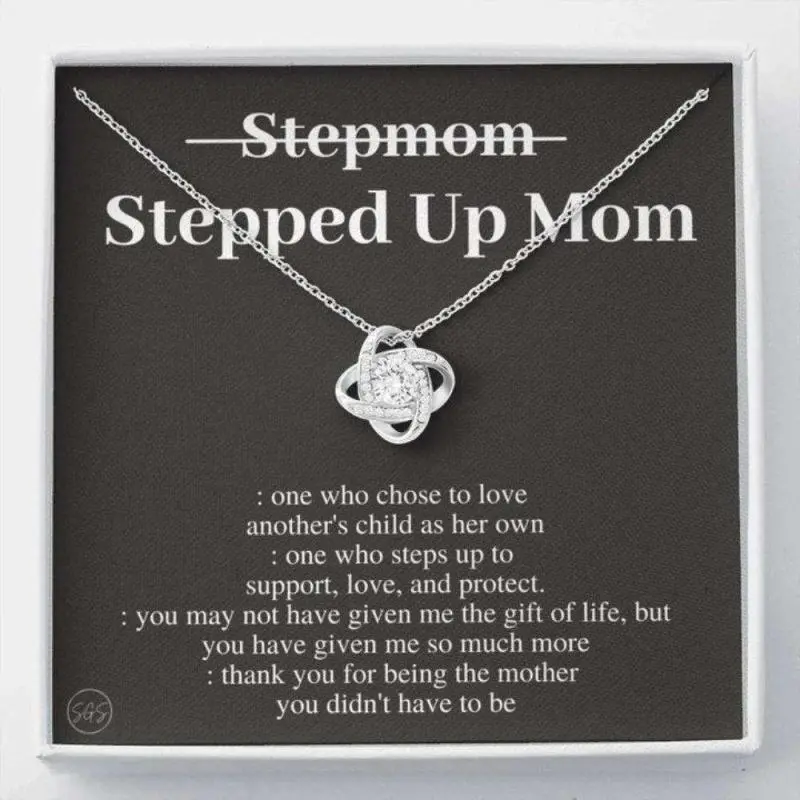 Stepmom Necklace, Stepped Up Mom, Gift For Stepmom, Bonus Mom Necklace, Stepmother, Second Mama, From Step Daughter, Step Son, Beautiful Necklace Gifts for Mom - Perfect Mother's Day Jewelry, Thoughtful & Meaningful Gift for Mother