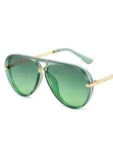 Women's Ombre Tinted Lens Aviator Sun Protective Sunglasses, Unisex Vintage Frame, Trendy Casual Design, Daily Travel Outdoor Wear, Mother's Day Gift