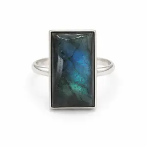 Yaya's One-of-a-Kind Labradorite Sterling Silver Ring - Size 9.5 - ID 065
