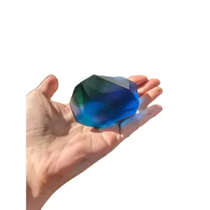 Blue Irregular Resin Crystal Dark Blue and Green Gem Resin Gem for Cosplay Wizard Staff Topper Magic Crystal Blue Gem Paperweight Fantasy