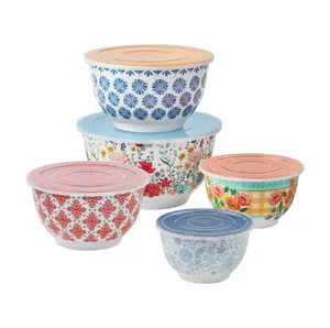 The Pioneer Woman Brilliant Blooms 10-Piece Melamine Bowl Set