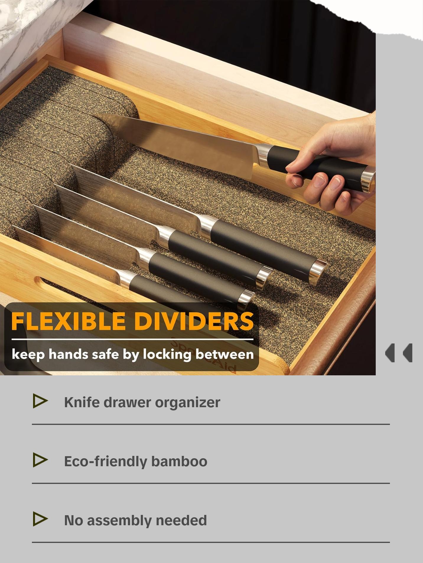 Medium Drawer Knife Block, 9"W