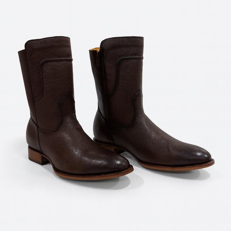 004 Handmade Western Zip Boots Genuine Leather | Men's Western Boots | TikTok Shop Exclusive