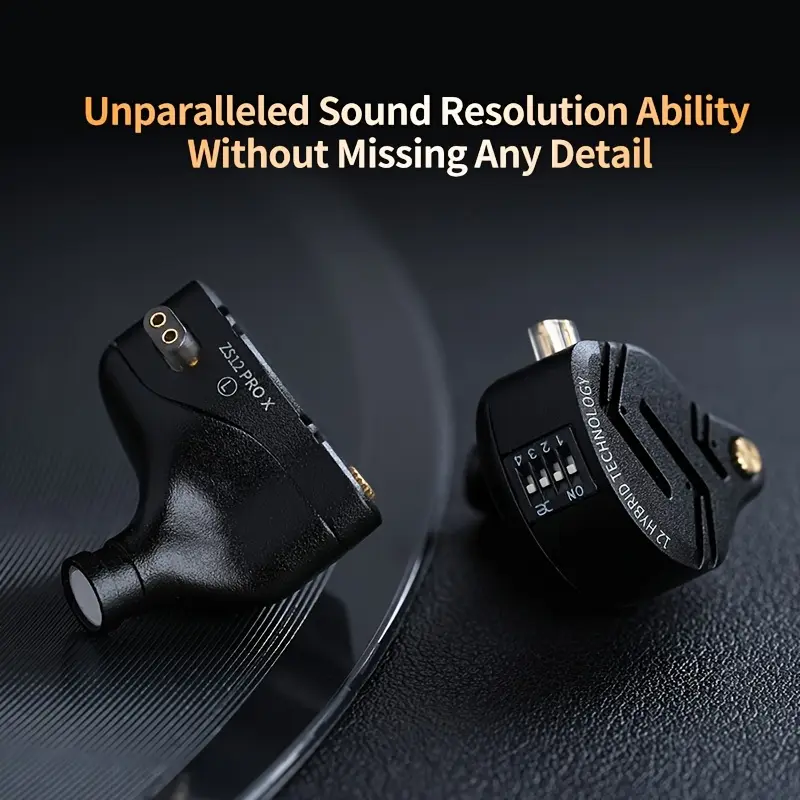 KZ ZS12 Pro X Wired In-Ear Monitor Earbuds, Hybrid Noise Cancelling IEMs with Detachable 3.5mm Cable for Music Production, Sports & Gaming, HiFi Bass Wired Earphones