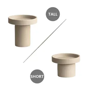 Wabi-sabi Style Ceramic Candle Holder Natural Clay Glaze 1200°C Fired Anti-Drip Design for Furniture Protection Retro Decor Tall & Short Options - Decorative