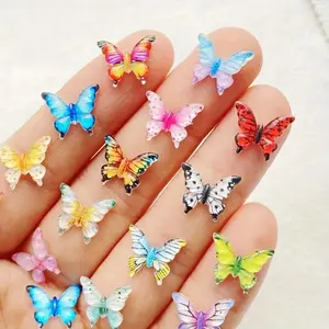 50pcs Mini Resin Butterfly Series Decorations, Butterfly Charms, for Nail Art, Scrapbook, Hairpin, Christmas Crafts, Home Decoration, Corridor Decoration, Office & Garden Decoration, Scene And Wedding Decoration, DIY Handmade Gifts