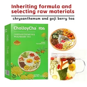 ChoiJoyCha Goji Chrysanthemum Tea - Traditional Chinese Health Organic Beverage with Herbal Formula for Eye Support & Soothing (15 Bags)