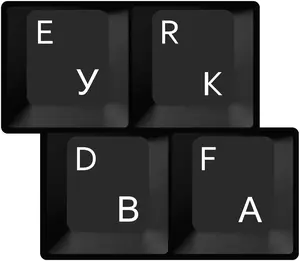 HQRP Cyrillic Alphabet Ukrainian Russian Keyboard Stickers - Laminated Matte - Transparent Background - White Lettering