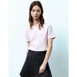 URBAN REVIVO 2026 Spring Women's Cotton Minimalist Casual Round Neck Short-Sleeve Tee Top, UWB440006 - Thin Fabric, Everyday Wear summerwins