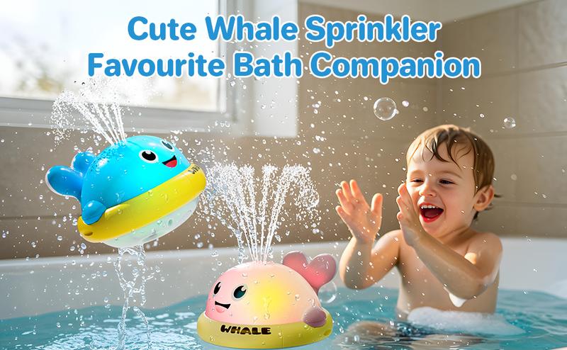 Baby Bath Toys, Light Up Whale Sprinkler Bath Toys for Kids Ages 1-3, Pool Water Toys for Toddlers Bathtub Fountain Toys, Birthday Gifts for 1 2 3 Year Old Boys & Girls