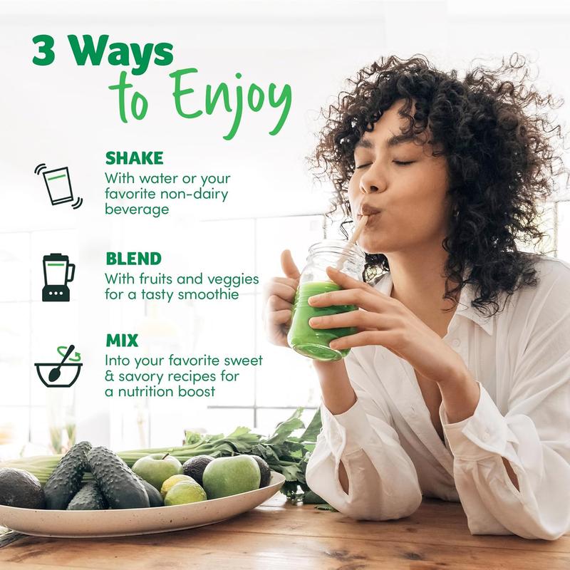 Organic Greens Powder Superfood Smoothie Mix, Unflavored (30 Servings) - Super Greens with Probiotics, Spirulina & Chlorella for Gut & Digestive Health - Vegan