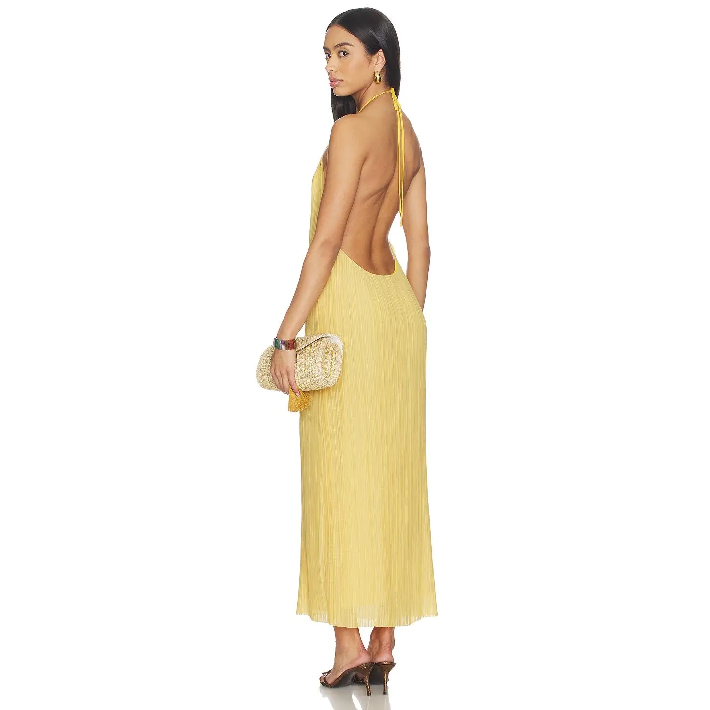 nbd slinky knit dress Kusum Maxi in Golden Yellow ready to wear dresses