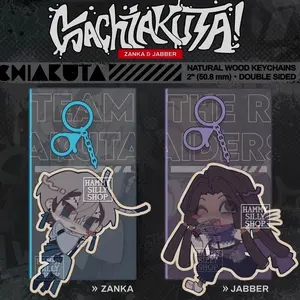 Gachiakuta Zanka & Jabber Wood Keychains