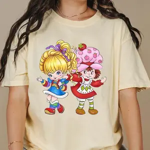 Strawberry Shortcake Friend Shirt, 80s Cartoon Characters Shirt Cotton Fabric Cotton Fabric Cotton Fabric Cotton Fabric