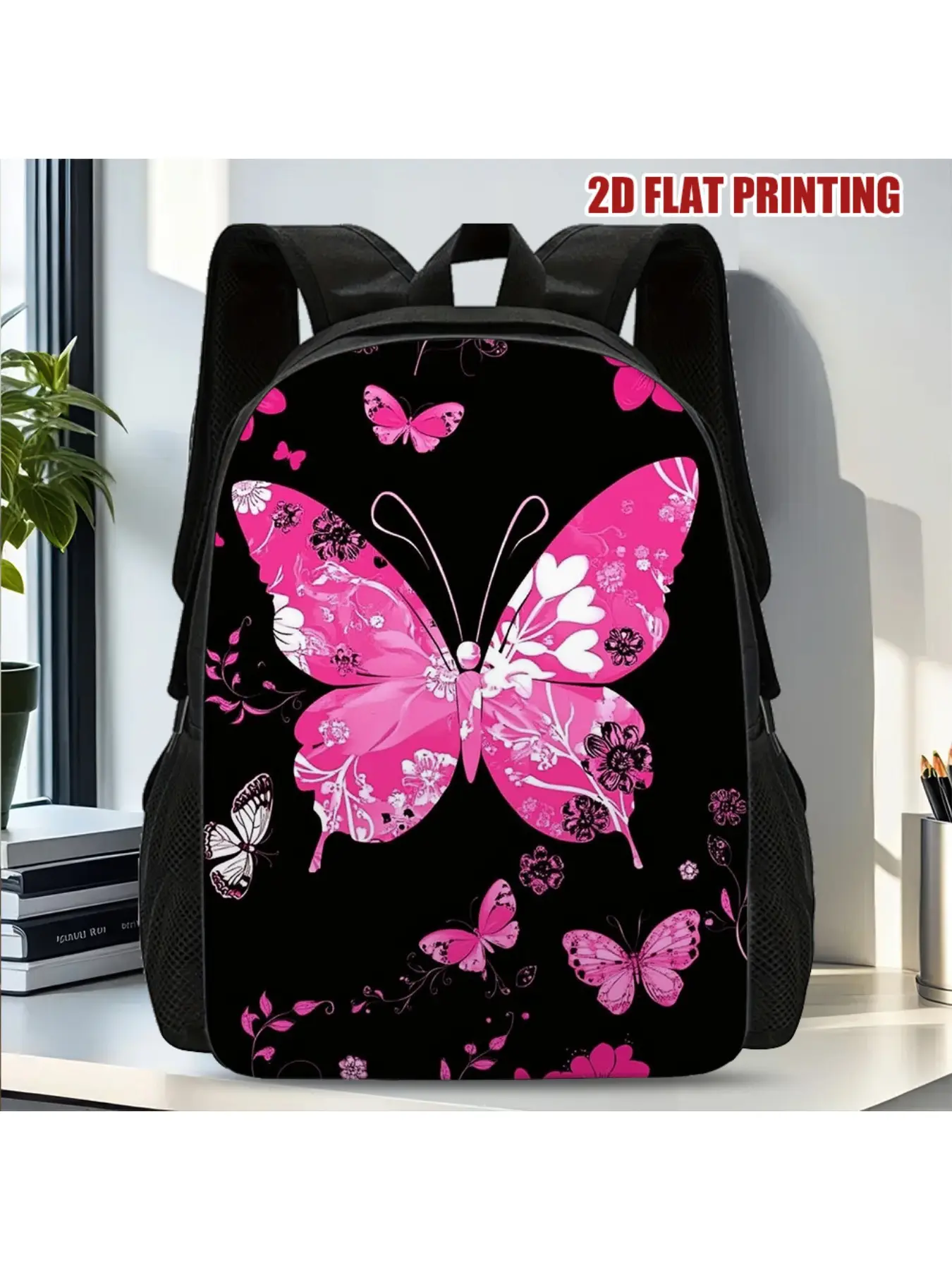 1pc a Backpack Featuring a Design of Butterflies And Flowers, Stylish And Adaptable, Perfect for Professionals, Students, And Travelers., for Teenager, For Teenager, Cute Stylish Daypacks, Fashion Backpack
