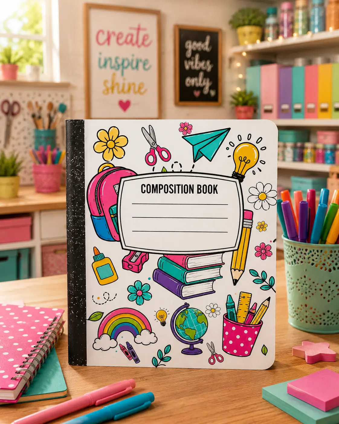 Custom Composition Book 2pk (Girly Designs)