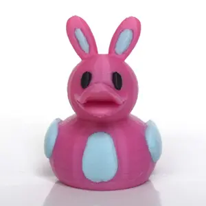 Cute Easter Bunny Ear Duck Figurine, Body, Cute Animal Design, Home Office Desktop Decor, Holiday Decoration, Perfect Gift for Friends and Meme Lovers, Cute Collectible Figurines