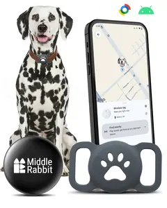 Dog GPS Tracker for Android, No Subscription Pet Tracker Tag for Dogs with Silicone Holder, Fits Existing Dog Collar, Lightweight Dog Tracker Tag for Pets