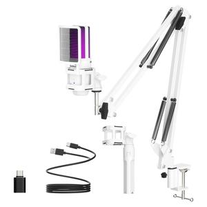 zealsound usb powered microphone, rgb microphone with one-click mute & monitoring, suitable for phone, pc, computer, ps4, ps5, mac, streaming, podcast