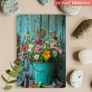2D Flat, 2D Print 1pc Vintage Metal Tin Sign - Rustic Garden in Iron Barrel, 8x12 Inches, Durable Iron Material, Suitable for Home/office Decoration, Ideal Gift for Loved Ones, Suitable for Gym, Cafe, Garage, Dining Room, Bedroom, Forest Garden Wall Indoo