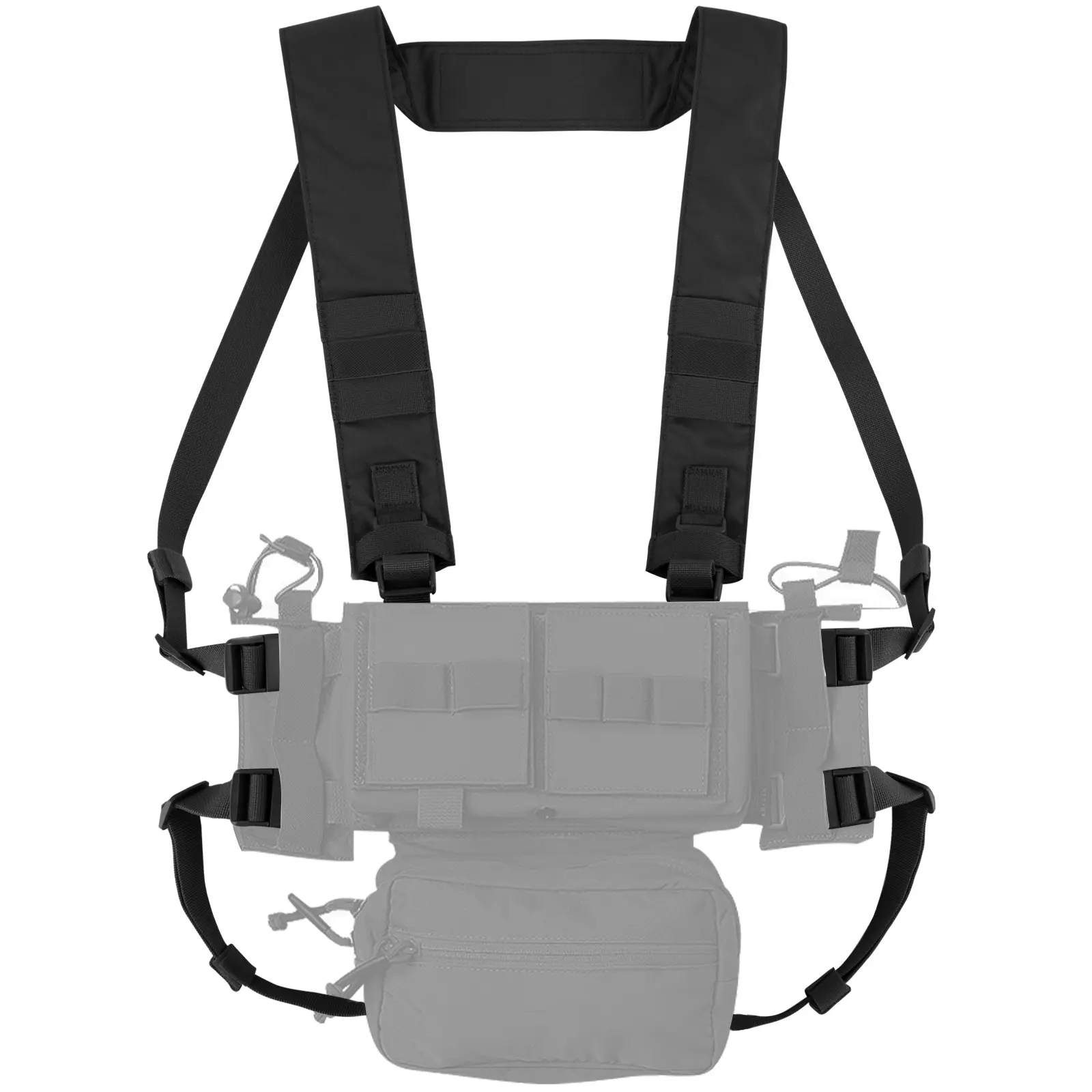 KRYDEX Fat Strap Harness with Removable Adjustable Shoulder & Back Straps, Compatible with MK3 MK4 Chest Rig, 500D Nylon Fabric & Webbing, Removable Adjustable Strap