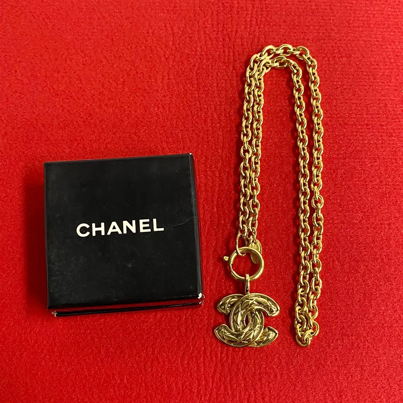 Pre-owned CHANEL Stainless Small Leather Goods Coco Mark Necklace
